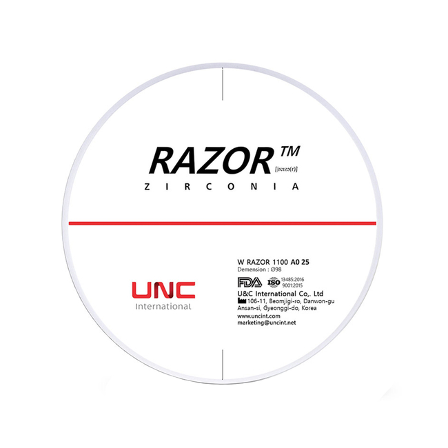 Razor 1100 - циркониевый диск однослойный, монохромный, диаметр 98 мм, толщина 16 мм | UNC (Ю. Корея)