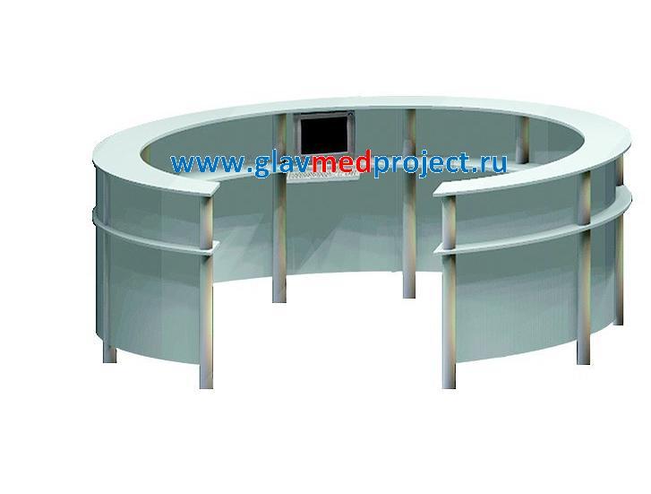 ПОСТ МЕДИЦИНСКИЙ ПМ-2 (СТОЙКА АДМИНИСТРАТОРА) ПОЛУКРУГЛАЯ 1 М.П.