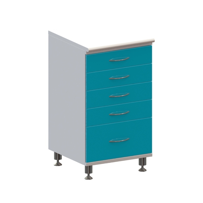 Т5 - тумба напольная на хромированных ножках, 5 выдвижных ящиков | Виталия (Россия)