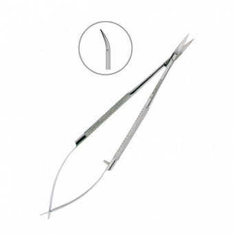 Ножницы хирургические изогнутые Castroviejo-Gomel, 140 мм., HLW Dental Instruments (Германия)