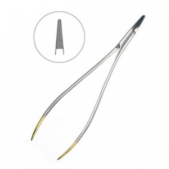 Иглодержатель хирургический прямой Toennis TC, 18 см, HLW Dental Instruments (Германия)