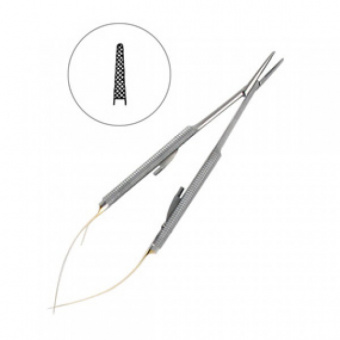 Иглодержатель хирургический прямой Castroviejo-Gomel TC, 14см, HLW Dental Instruments (Германия)
